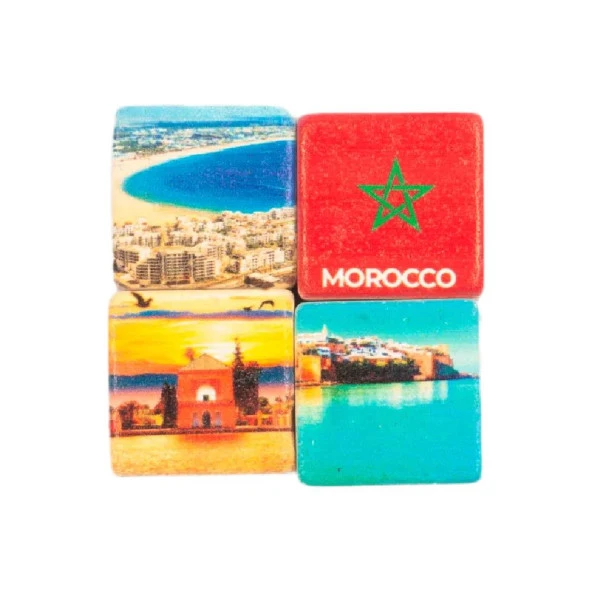 Fas Temalı Dörtlü Taş Magnet ürün görseli