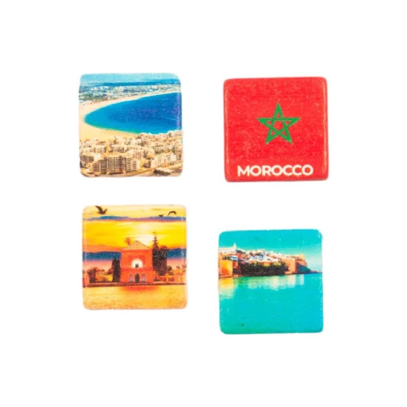 Fas Temalı Dörtlü Taş Magnet - Resim 2