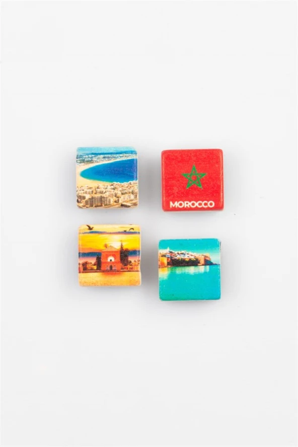 Fas Temalı Dörtlü Taş Magnet - Resim 5