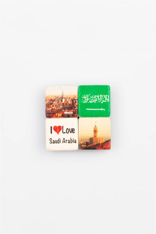 Suudi Arabistan Temalı Dörtlü Taş Magnet - Resim 4