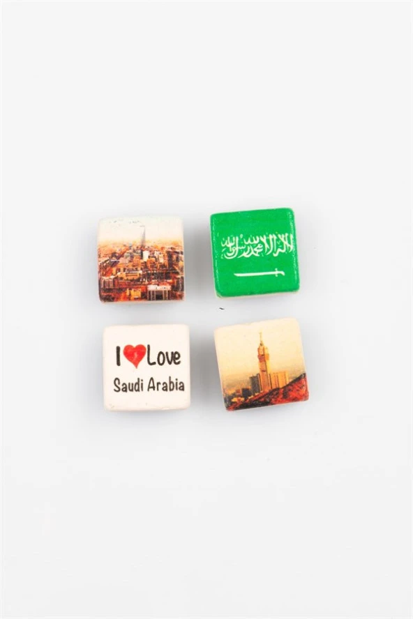 Suudi Arabistan Temalı Dörtlü Taş Magnet - Resim 5