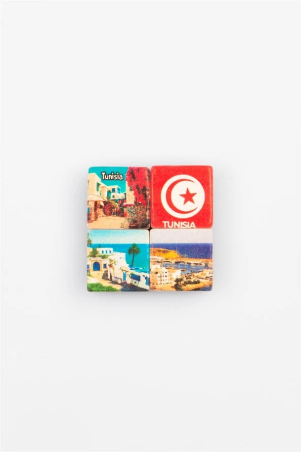 Tunus Temalı Dörtlü Taş Magnet - Resim 4