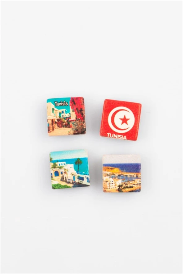 Tunus Temalı Dörtlü Taş Magnet - Resim 5