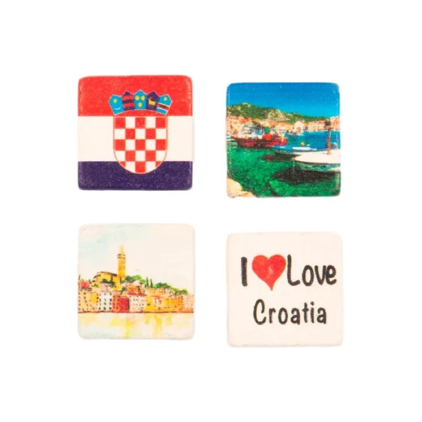 Hırvatistan Temalı Dörtlü Taş Magnet - Resim 2