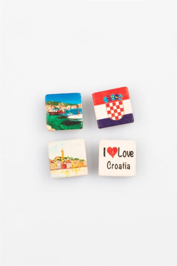 Hırvatistan Temalı Dörtlü Taş Magnet - Resim 5