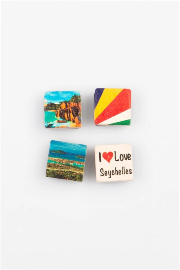 Seyşeller Temalı Dörtlü Taş Magnet - Resim 5