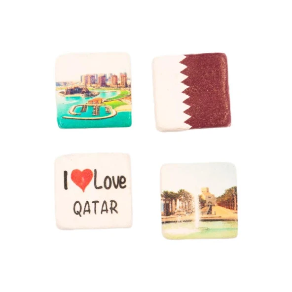 Katar Temalı Dörtlü Taş Magnet - Resim 2