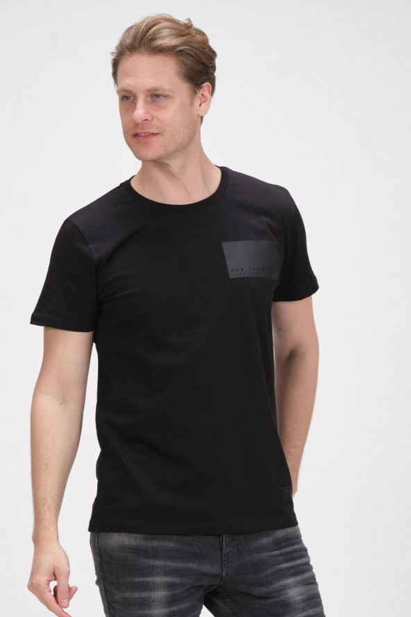 Erkek Bisiklet Yaka Pamuklu Kısa Kollu Basic T-Shirt - 5