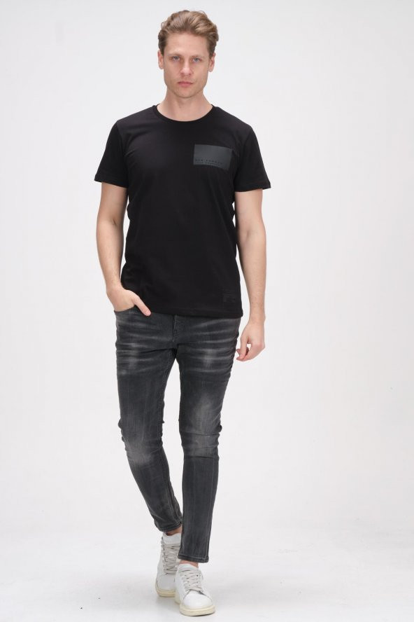 Erkek Bisiklet Yaka Pamuklu Kısa Kollu Basic T-Shirt - 7