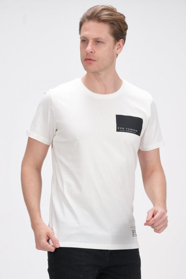 Erkek Bisiklet Yaka Pamuklu Kısa Kollu Basic T-Shirt - 9