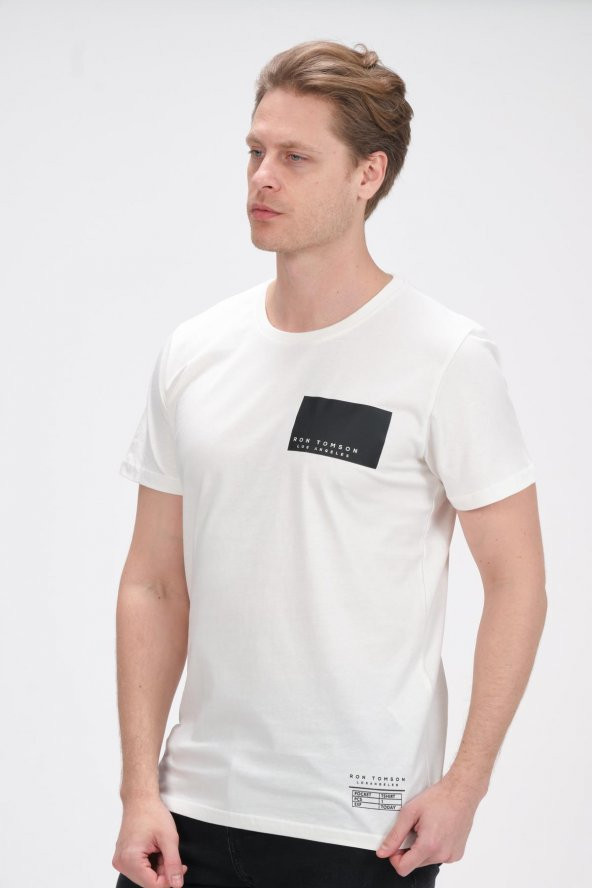 Erkek Bisiklet Yaka Pamuklu Kısa Kollu Basic T-Shirt - 11