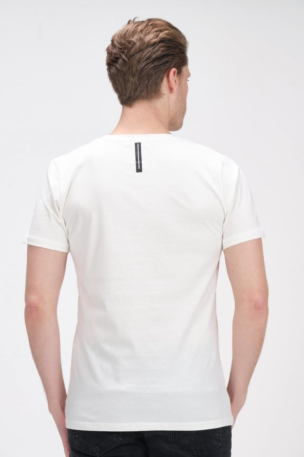 Erkek Bisiklet Yaka Pamuklu Kısa Kollu Basic T-Shirt - 12