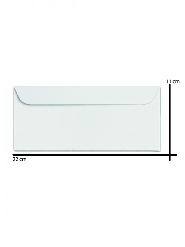 12 Adet Beyaz Zarf 11x22 Cm - 2
