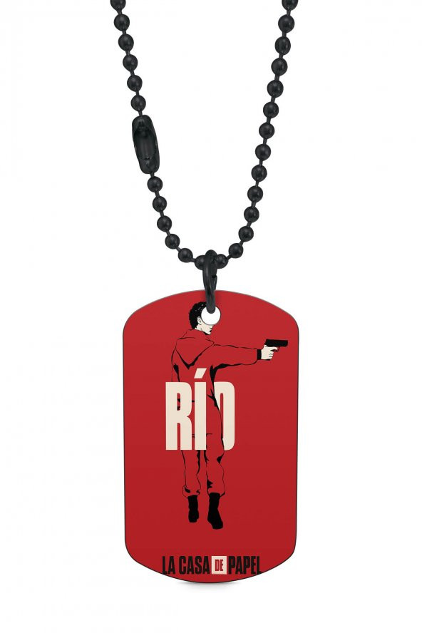 La Casa De Papel Rio Siyah Renk Künye / Kolye DFT4812