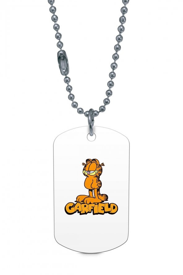 Garfield Gümüş Renk Künye / Kolye DFT5863