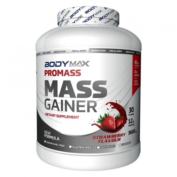 Mass Gainer Kilo Almaya Yardımcı Karbonhidrat Tozu 3600 gr Çilek Aromalı