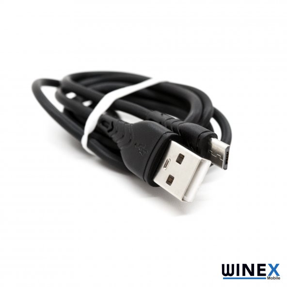 Winex CA60 USBA to Micro Hızlı Data ve Şarj Kablosu 3A Siyah