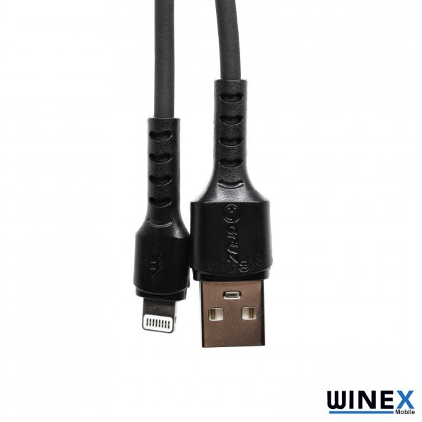 Winex CA116 USBA to Lightning Data ve Şarj Kablosu 3A Siyah - 2