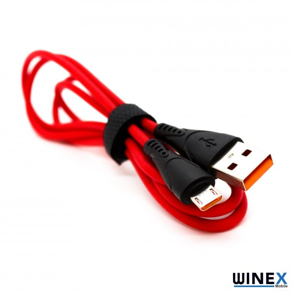 Winex CA30 USBA to Micro Hızlı Data ve Şarj Kablosu 2.4A Kırmızı