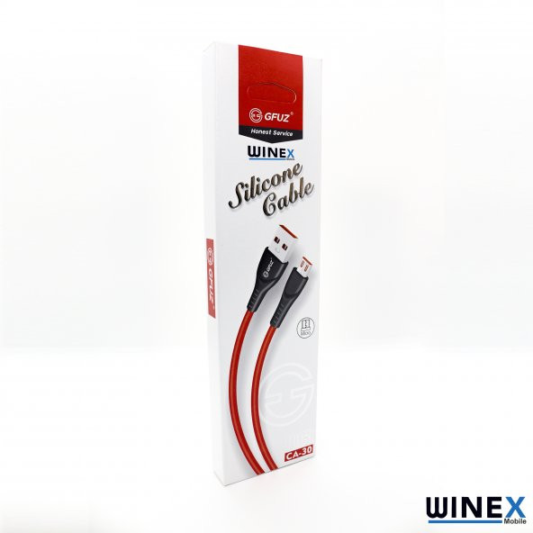 Winex CA30 USBA to Micro Hızlı Data ve Şarj Kablosu 2.4A Kırmızı - 3