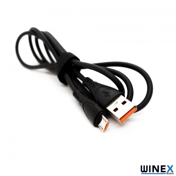 Winex CA30 USBA to Micro Data ve Şarj Kablosu 2.4A Siyah