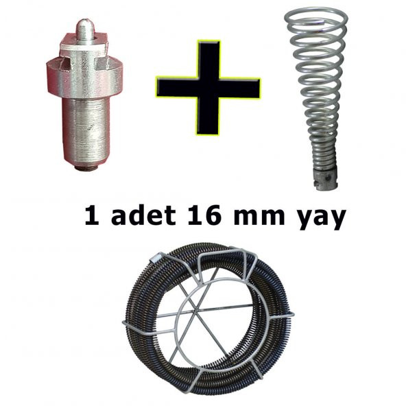 Kanal Açma Seti (16 Mm Yay + Matkap Ucu + 1 Adet Başlık)