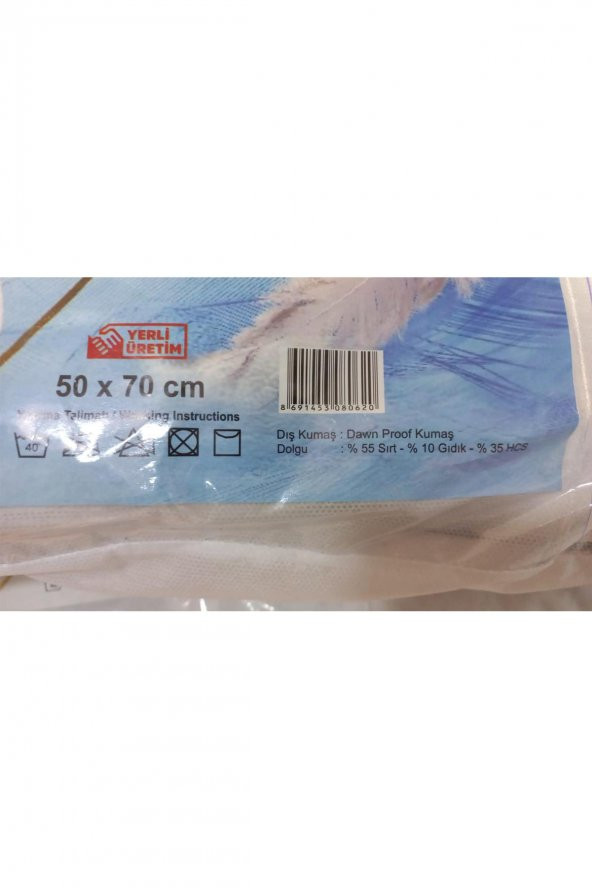 55 Sırt 10 Gıdık 35 HCS Dolgulu Kumaş Kaztüyü 50x70 Yastık - 4