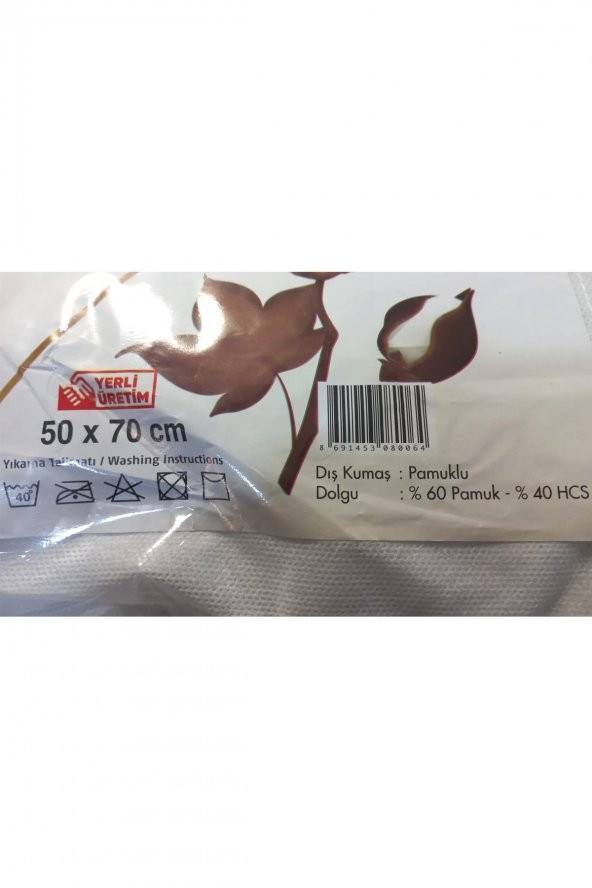 Pamuklu Kumaş 60 Pamuk 40 HCS Dolgulu Coton 50x70 Yastık - 4