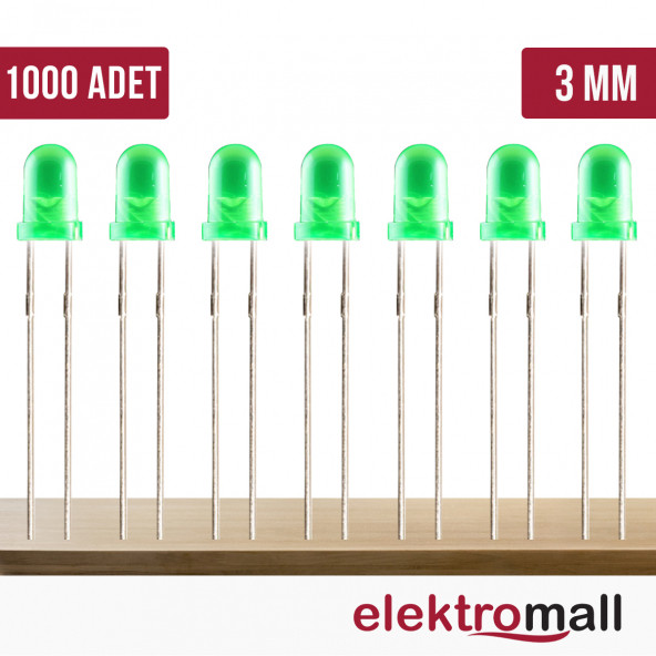 3mm Yeşil Diffused Led (1000 ADET)