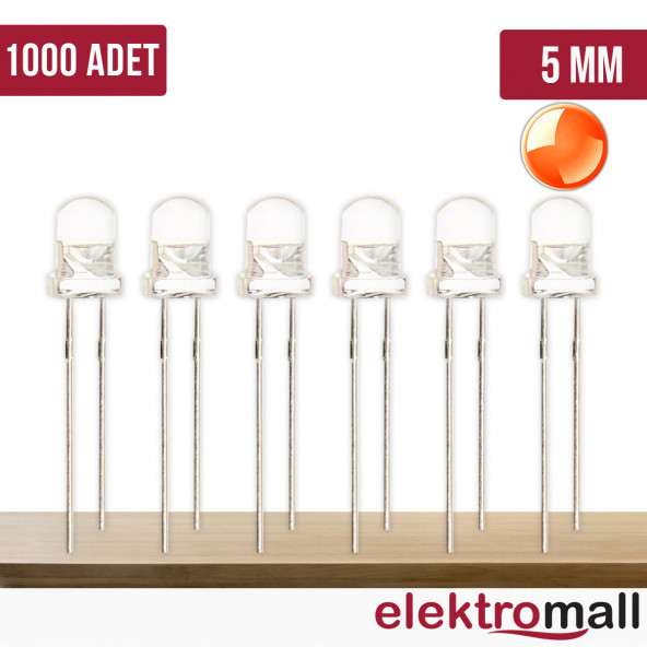 5mm Turuncu Şeffaf Led - 1000 Adet