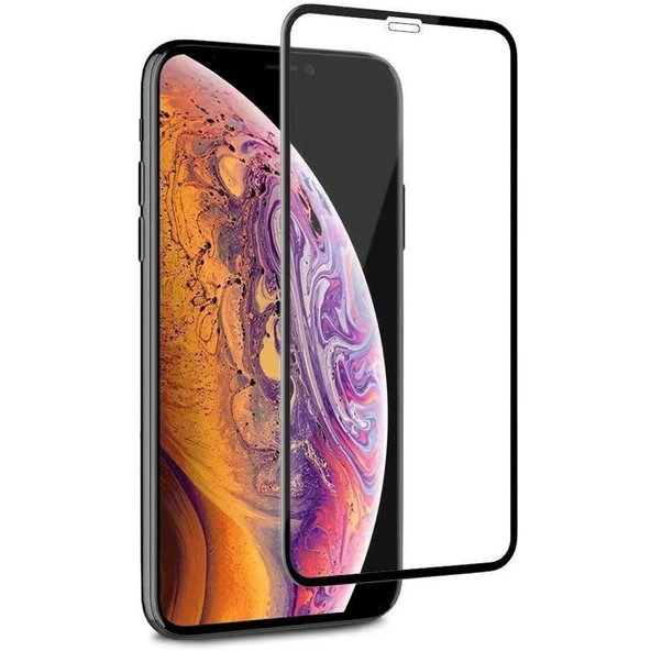 Apple iPhone XS Max 5D Tam Kaplayan Ekran Koruyucu Cam