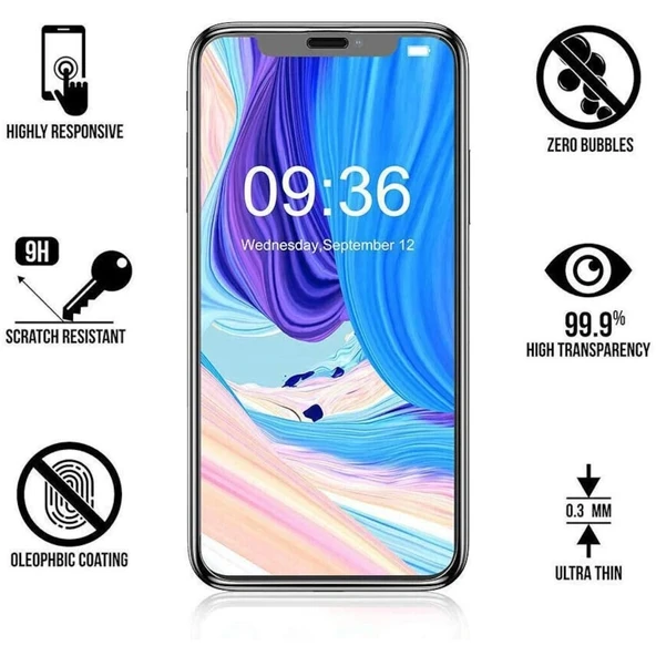 Apple iPhone XS Max 5D Tam Kaplayan Ekran Koruyucu Cam - 12