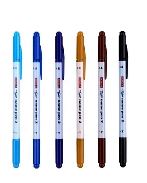 Dong A Twin Name Pen 2 Çift Yönlü Kalem 12 Renk - Resim 3
