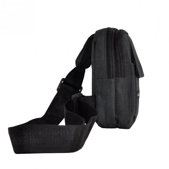 Tek Omuz Askılı Çapraz Göğüs ve Sırt Çantası Siyah Küçük Boy - 6