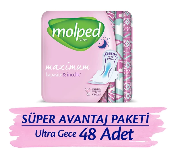 MOLPED ULTRA HİJYENİK PED GECE SÜPER AVANTAJ PAKETİ 48 ADET