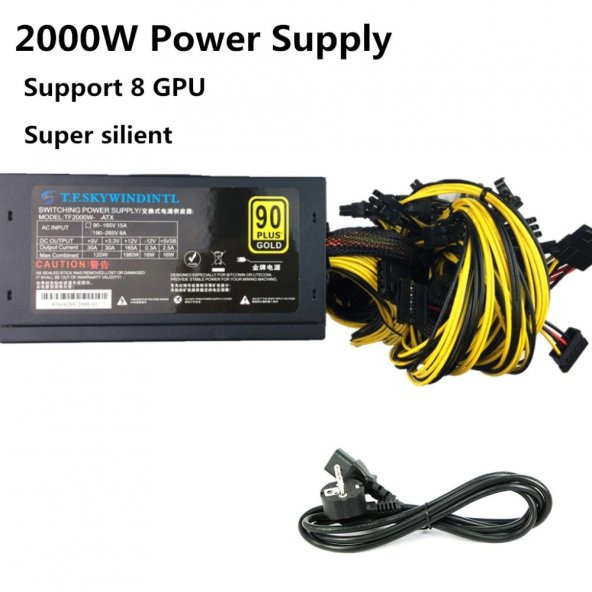 T. f. SKYWINDINTL PSU TF2000W-A-ATX 2000W 90 Plus Power Supply Güç Kaynağı