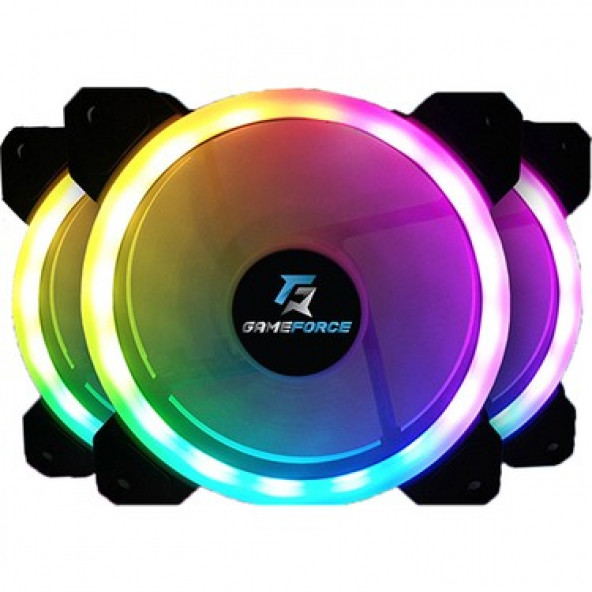 GAMEFORCE DUALRING 3x120mm A-RGB Kasa Fanı