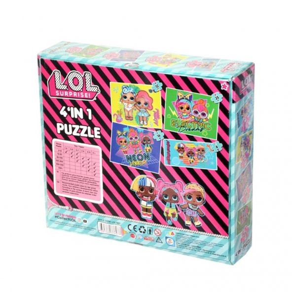 LOL7627 Laço Kids L.O.L. 4ü1 Kutuda Puzzle / 6+12+16+25 Parça Puzzle - 5