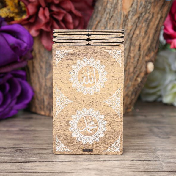 Mini Ahşap Kutuda Mini Kuran-ı Kerim & Pembe Kristal Tesbih (13x7cm) 10 Adet - 5