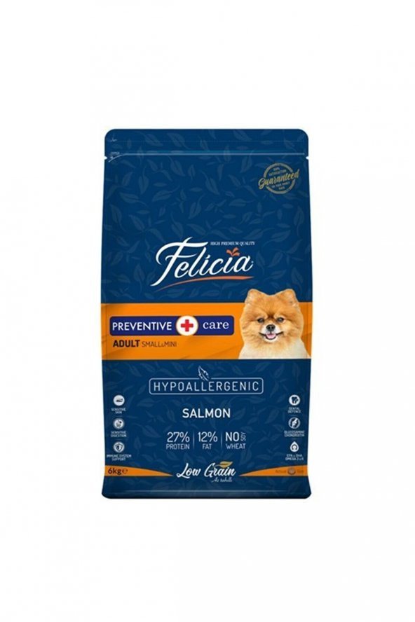 Felicia Az Tahıllı 6 Kg Yetişkin Somonlu Small Mini HypoAllergenic Köpek Maması