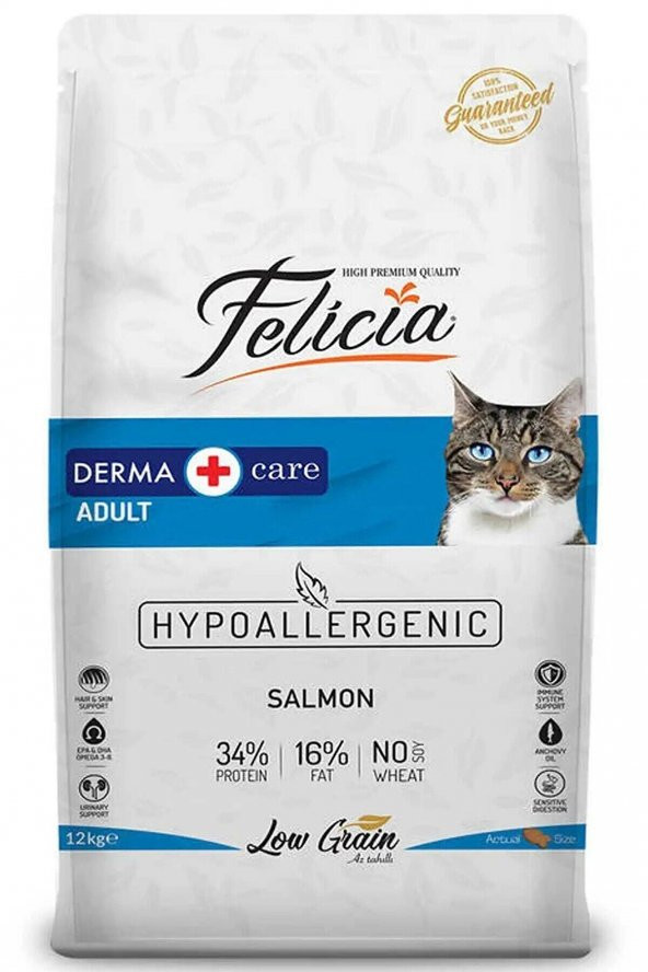 Felicia Az Tahıllı 12 Kg Yetişkin Somonlu HypoAllergenic Kedi Maması