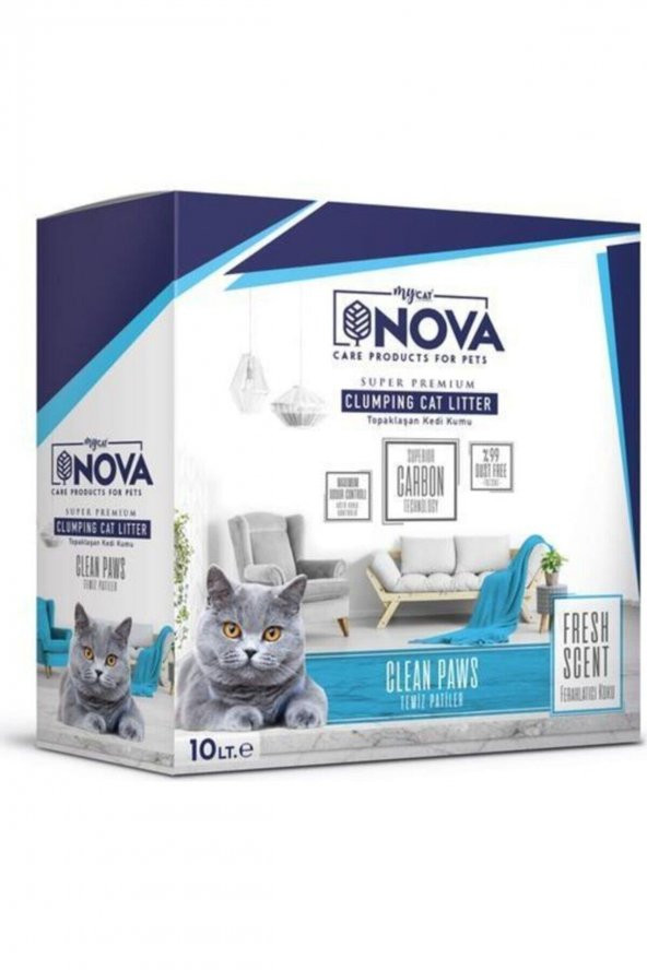 Mycat Nova Ferahlatıcı Koku ( Temiz Patiler) Premium Kedi Kumu10lt