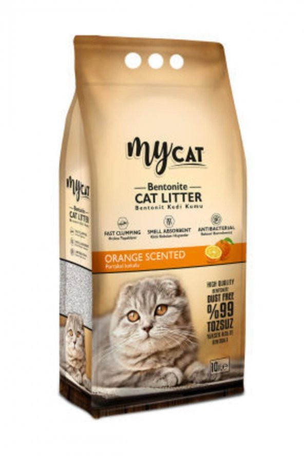 Portakal Kokulu Topraklaşan Kedi Kumu 10lt