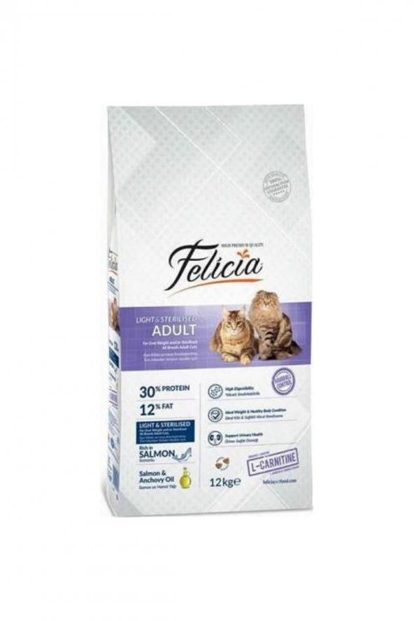 Felicia Az Tahıllı 12 Kg Sterilised Somonlu Hypoallergenic Kedi Maması - 2