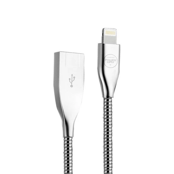 Powerway QCX4 Apple Lightning USB 3.0 Metal Şarj Kablosu iphone