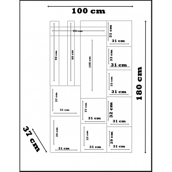 Afilli Nova Kapaklı Aynalı Portmanto Vestiyer Tamamı Mdflam - 4
