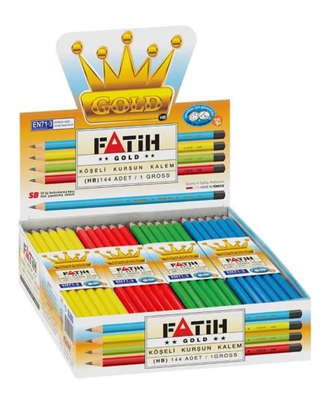 Fatih Gold Köşeli Kurşun Kalem 12’li