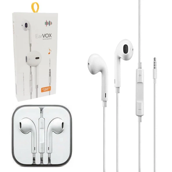 Powerway Earvox Microfonlu Kulaklık 3.5mm Jak Girişli Stereo Earphone