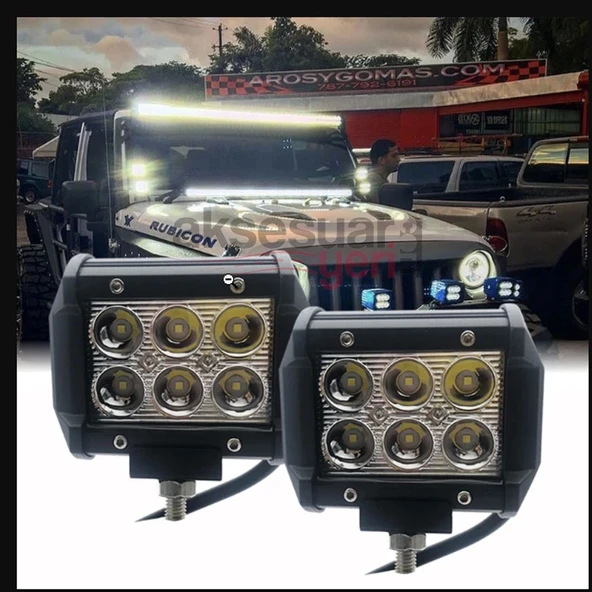 Offroad Sis Çalışma Lambası Turuncu Beyaz Cakar Modlu 12 Led 18W  A+ İthal Ürün
