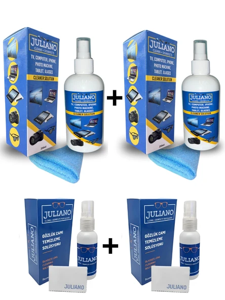 2 Adet 250 ml + 2 adet 50 ml  Temizlik Seti - Gözlük, TV, Cep Telefonu, PC,Kamera,Laptop, Tablet - Resim 2